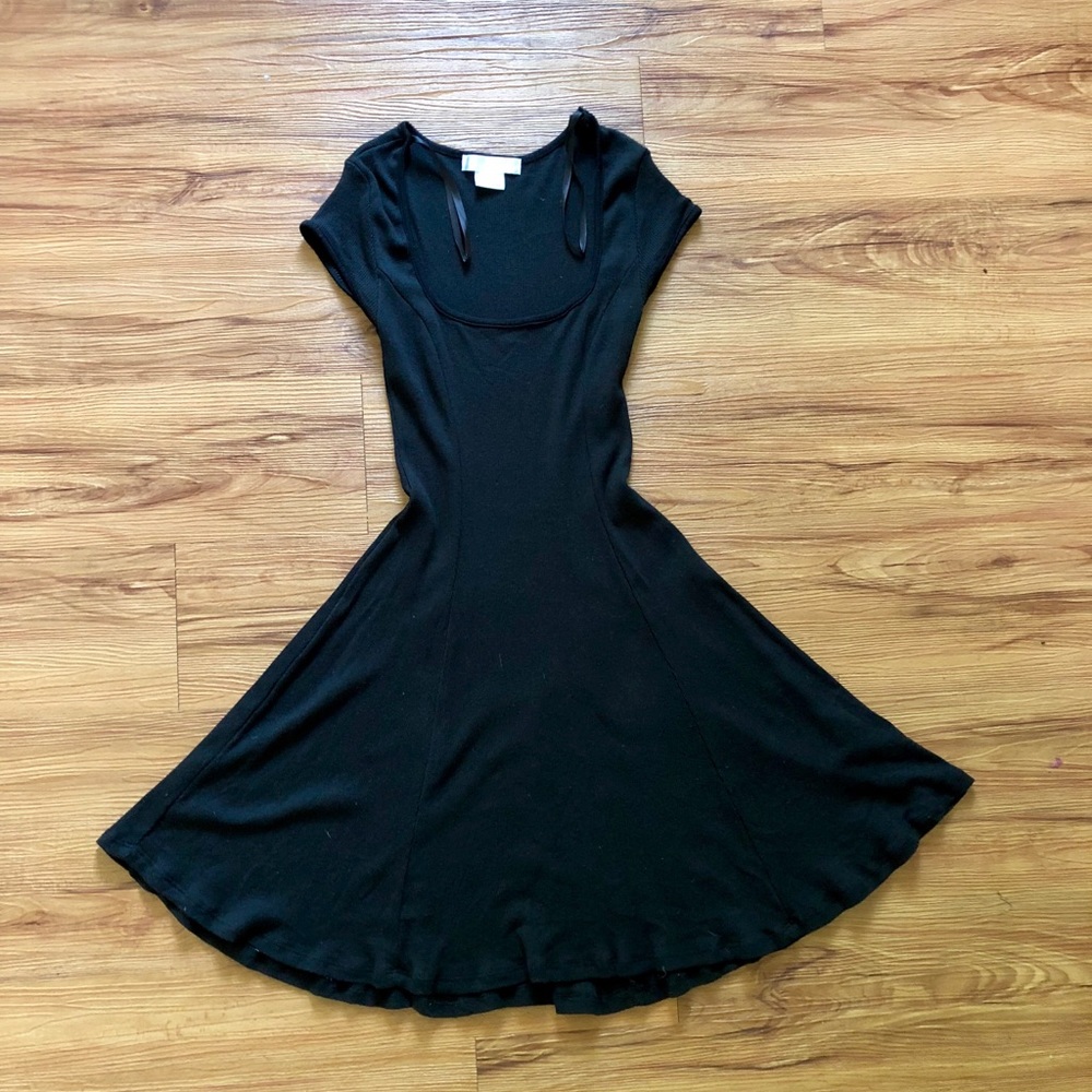 Black cotton skater dress